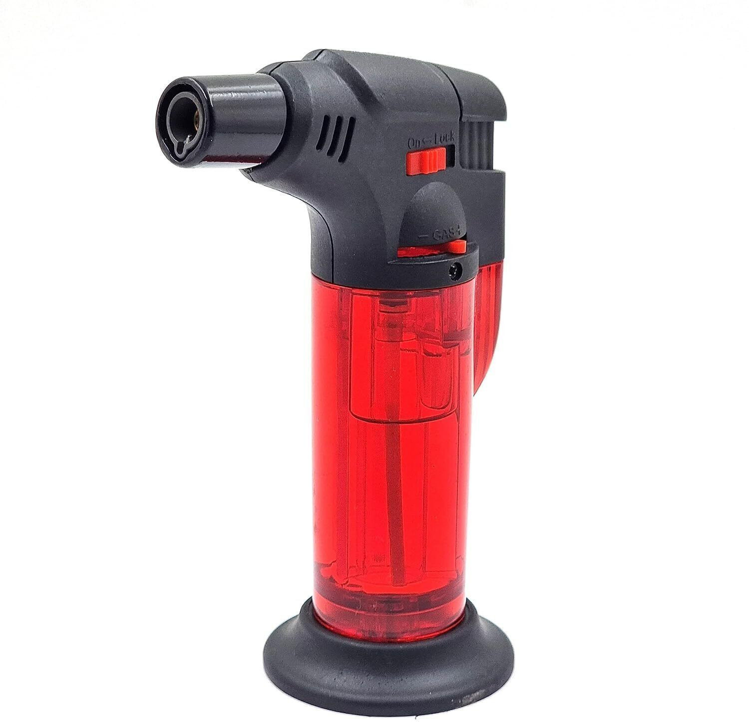 Image of VIOVI Red Jet Flame Lighter Blow Torch Refillable Culinary Kitchen Gas Lighter Plastic Gas Lighter