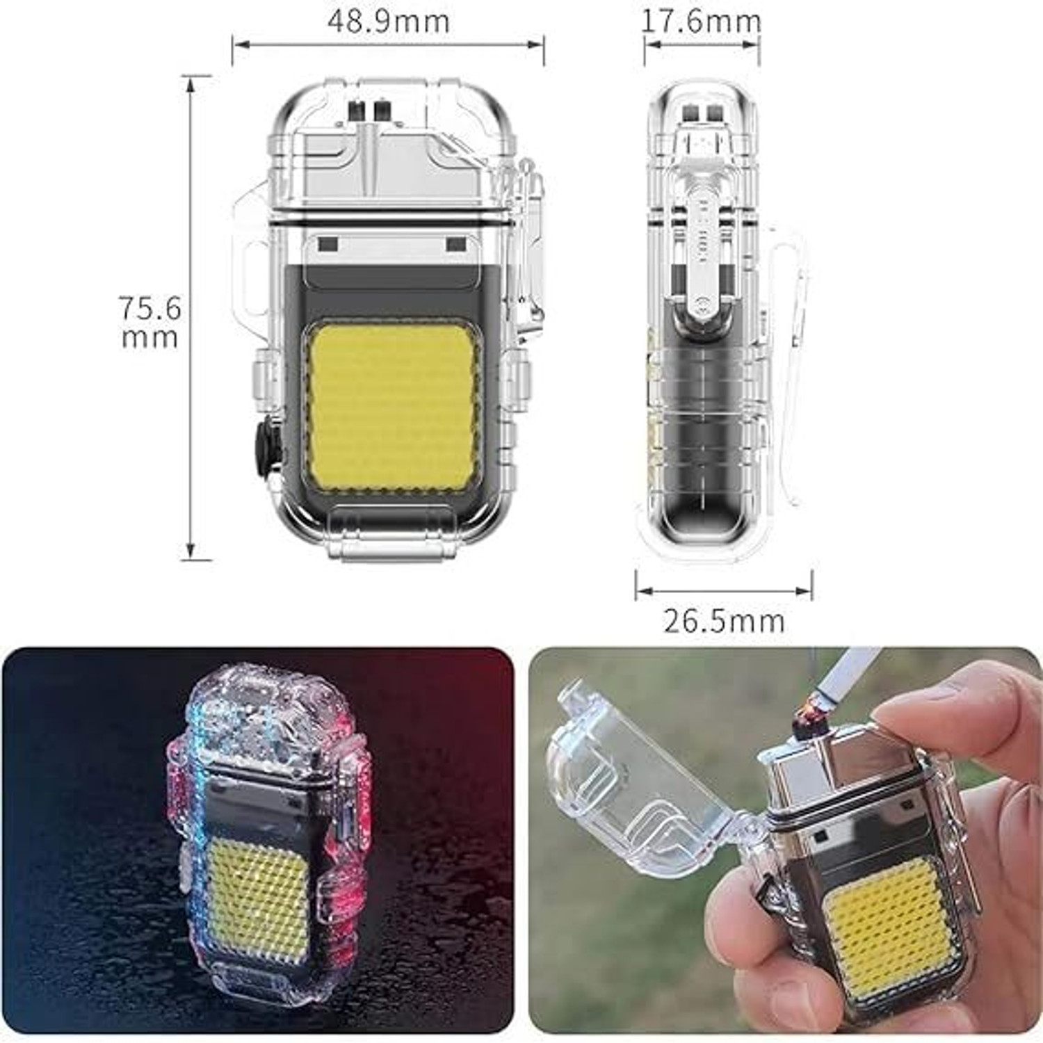 Image of JOYSTER Dual Arc Plasma Lighter USB Rechargeable Electric Arc Lighter Plastic Electronic Gas Lighter
