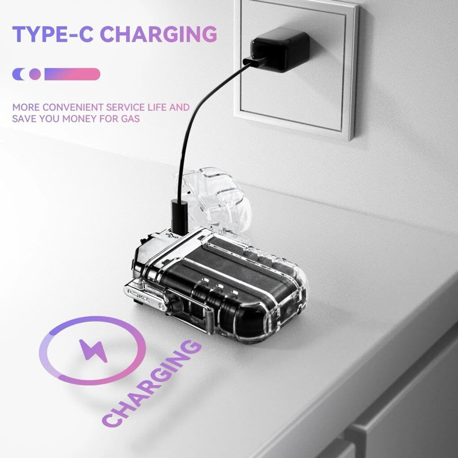 Image of JOYSTER Dual Arc Plasma Lighter USB Rechargeable Electric Arc Lighter Plastic Electronic Gas Lighter