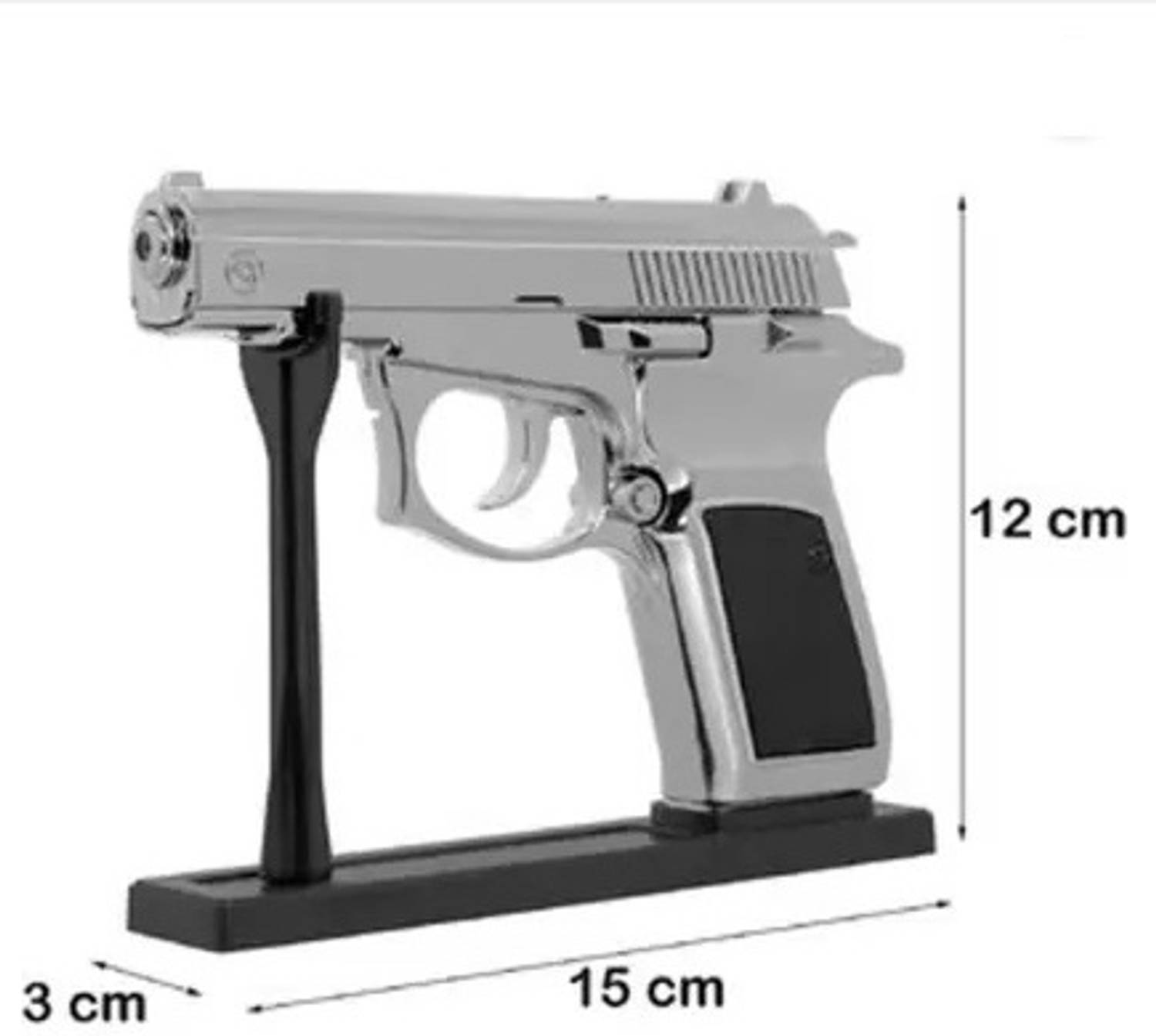 HumBiG Z83 Silver Gun Shaped Jet Flame Lighter - Image 2