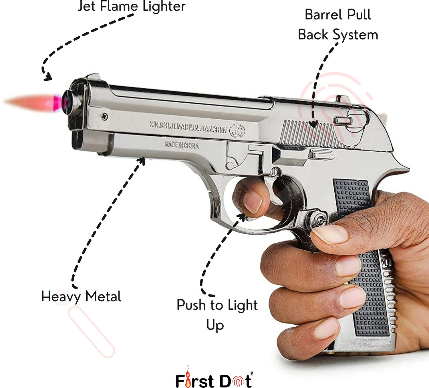 Image of Point Zero 608 Jet Flame Metal Lighter Iron Gas Lighter