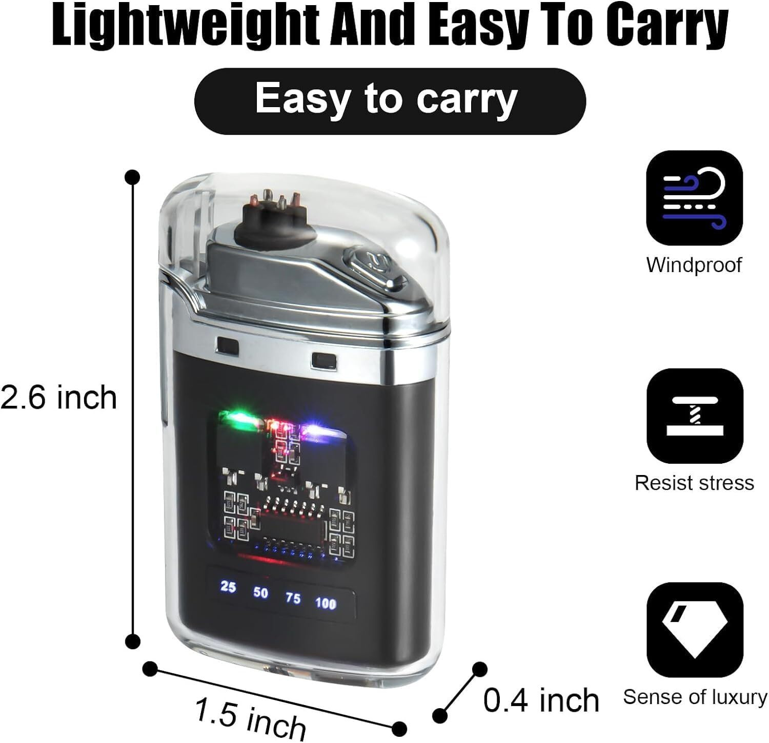 Image of Ufriva electric dual arc lighter Windproof Cigarette Lighter, Rechargeable with USB Cigarette Lighter