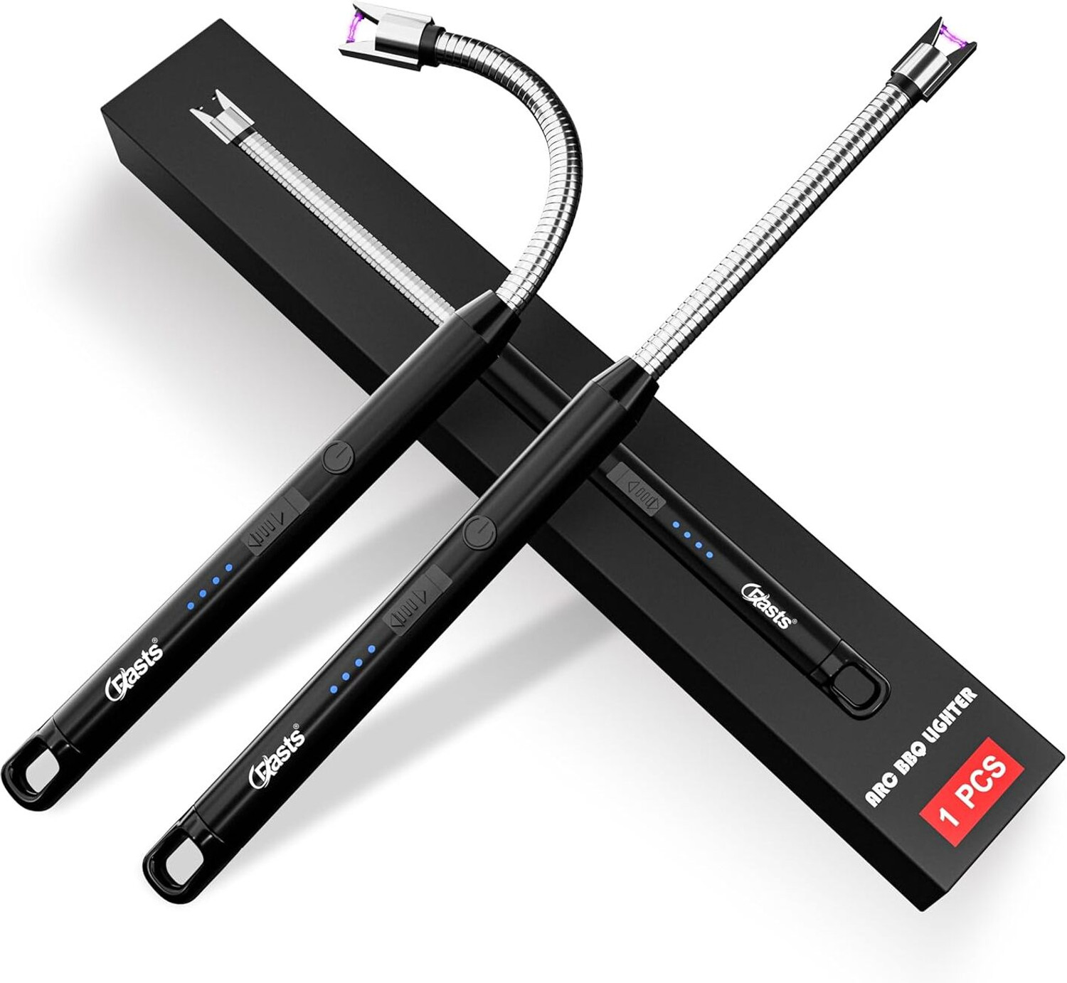 Image of Crasts USB Plasma Rechargeable Electric Lighter for Kitchen, Pooja Room, Candles, BBQ, Multi Purpose - 360 Degree Flexible & Windproof Aluminium Electronic Gas Lighter