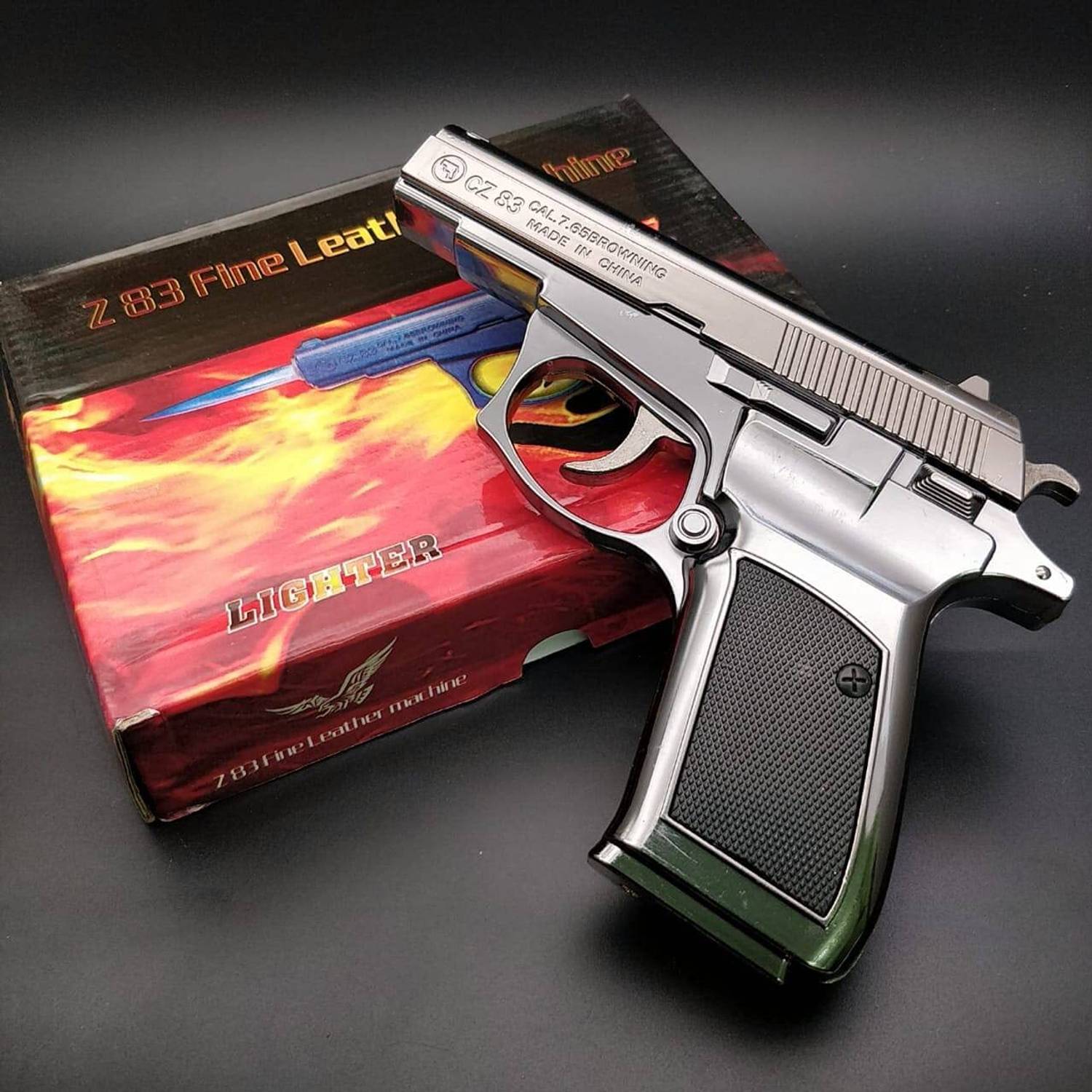 HumBiG Z83 Silver Gun Shaped Jet Flame Lighter - Image 4