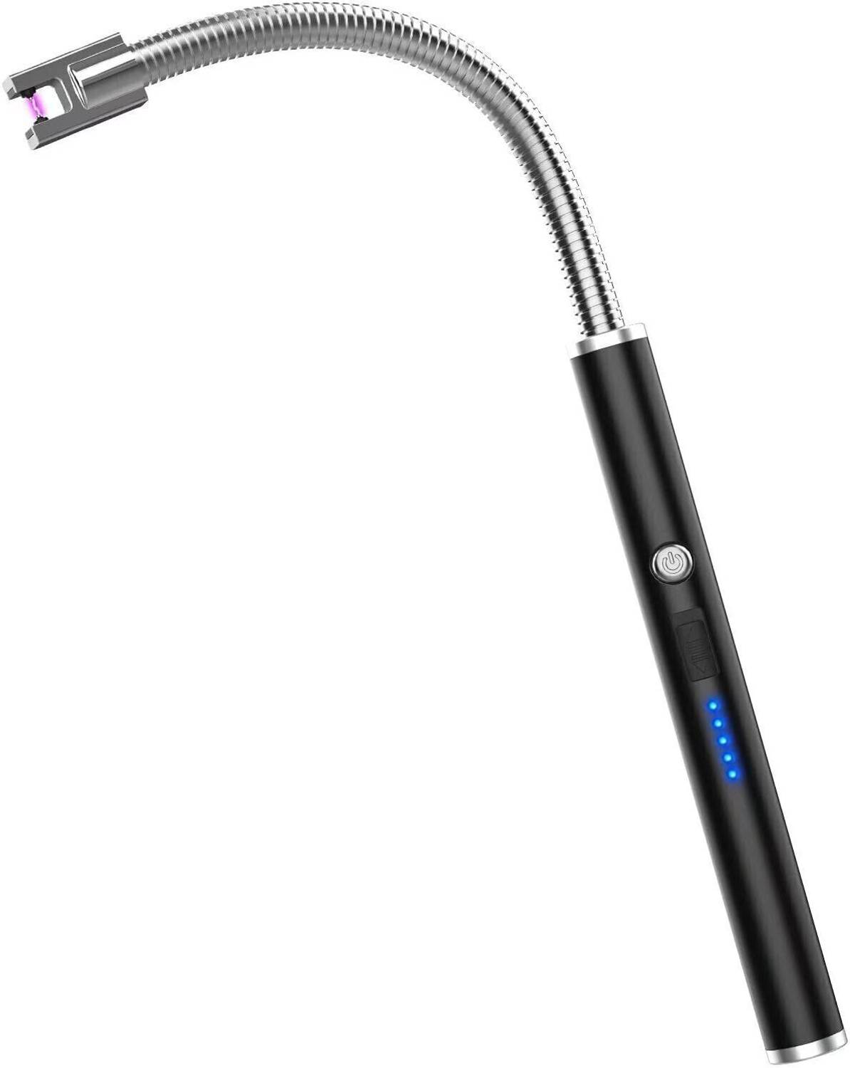 Auslese Rechargeable Gas Lighter Electric for kitchen with Led Battery Steel Electronic Gas Lighter