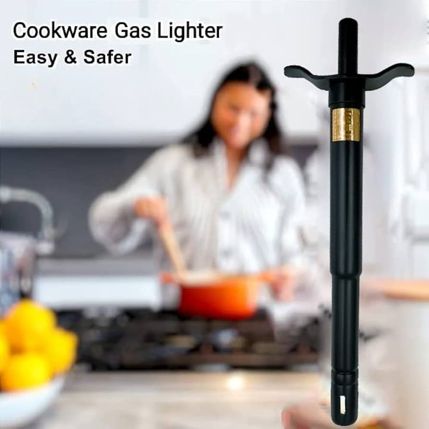 Image of Flipkart SmartBuy Premium Manual Gas Lighter for Kitchen Stove | Safe Grip & Easy Flame Control Steel Gas Lighter (Black, Pack of 2)