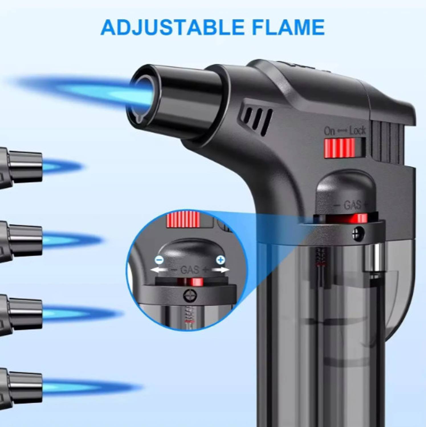 ZipFlame Black Jet Flame Torch Lighter - Image 5