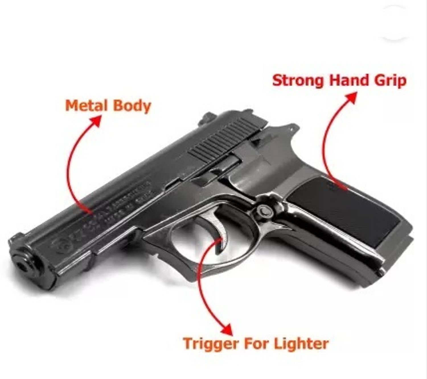 HumBiG Z83 Silver Gun Shaped Jet Flame Lighter - Image 5