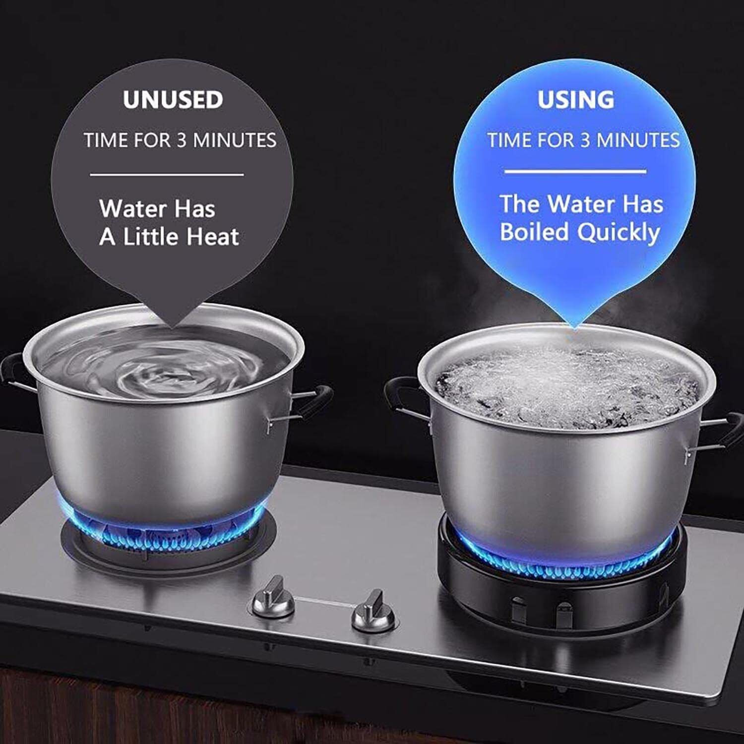 Image of SEAVOKES Gas Saver Jali Ring for Gas Stove| Fire & Windproof Energy Saving Kitchen tool Iron Manual Gas Stove