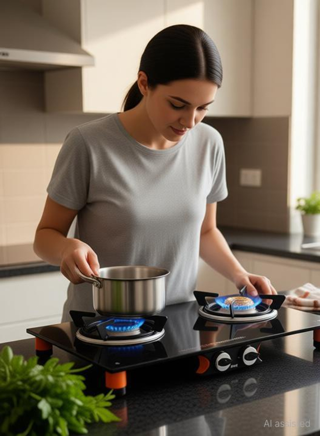 Image of Vidiem Air Pride 2B Glass Manual Gas Stove