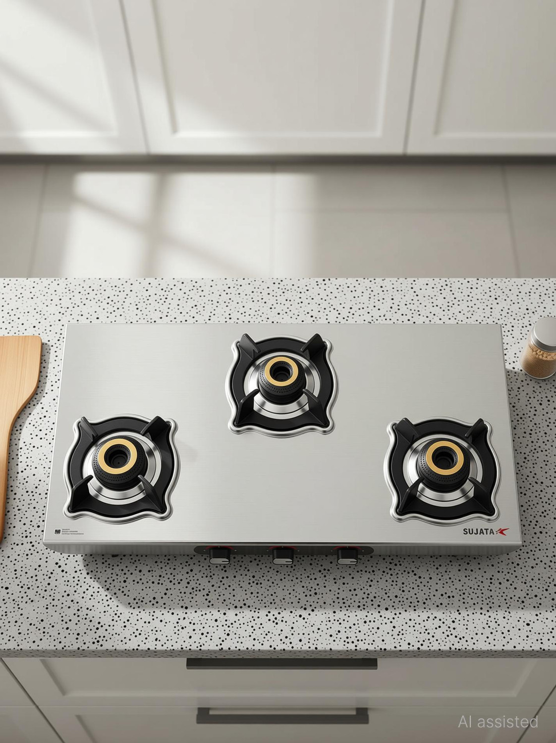 Image of SUJATA 9 Years Warranty | Single Frame SS matte Finish, Easy LPG & PNG Compatible Stainless Steel Manual Gas Stove