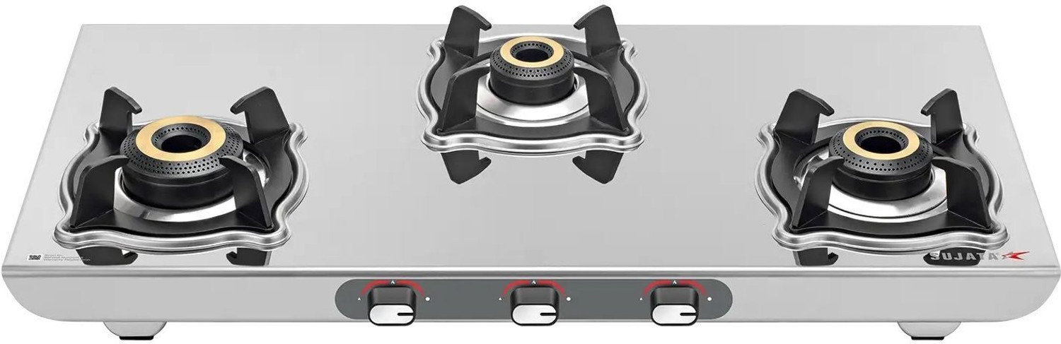 Image of SUJATA 9 Years Warranty | Single Frame SS matte Finish, Easy LPG & PNG Compatible Stainless Steel Manual Gas Stove