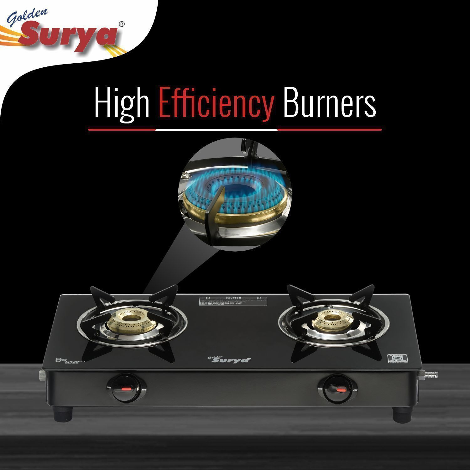 Image of Golden Surya Iron Manual Gas Stove (2 Burners)
