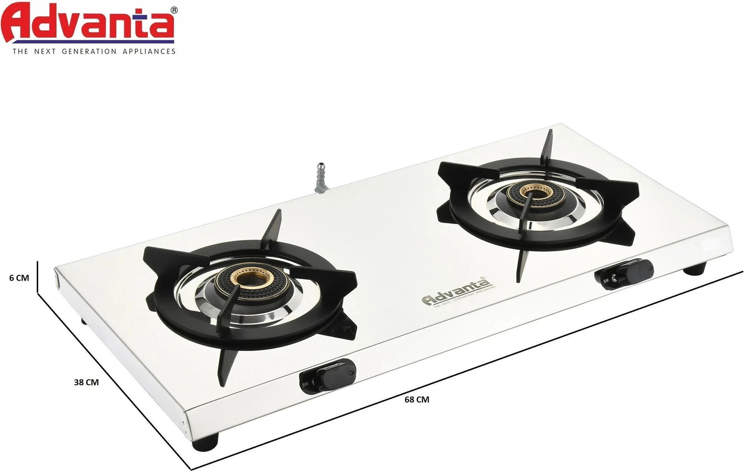 Image of Advanta ULTRA SLIM 2 BURNER 5G. Stainless Steel Manual Gas Stove