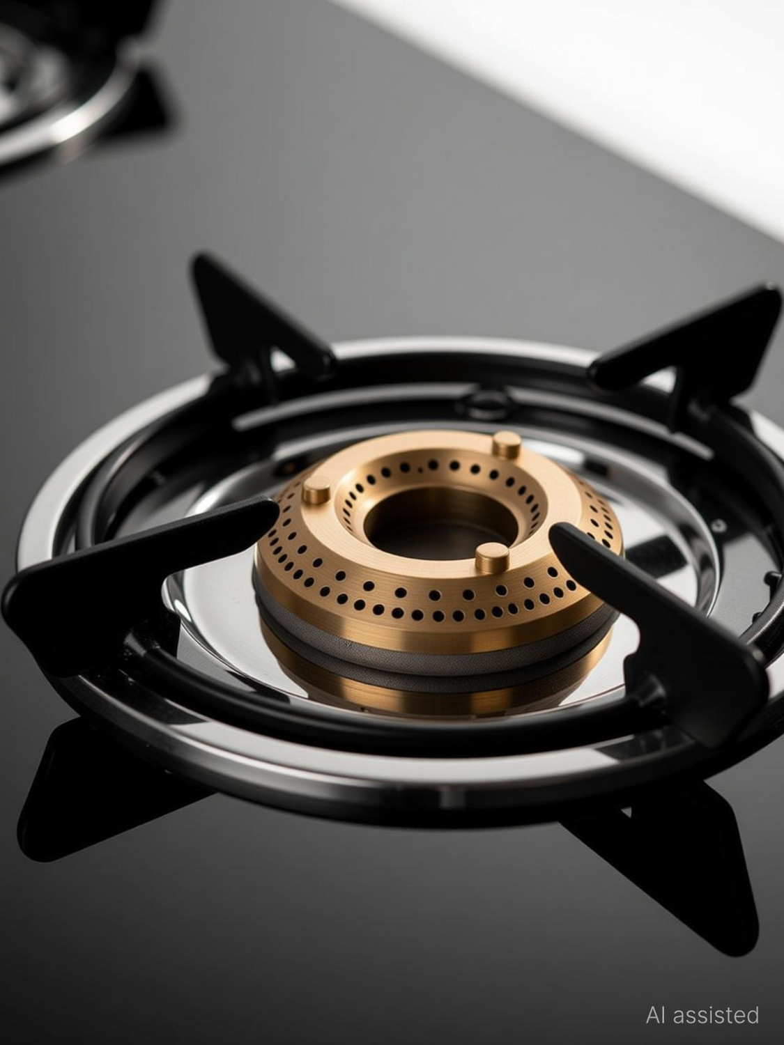 Image of Glen 2 Burner Toughened Glass Top | Fuel Efficient Brass Burners | ISI Certified Glass Manual Gas Stove