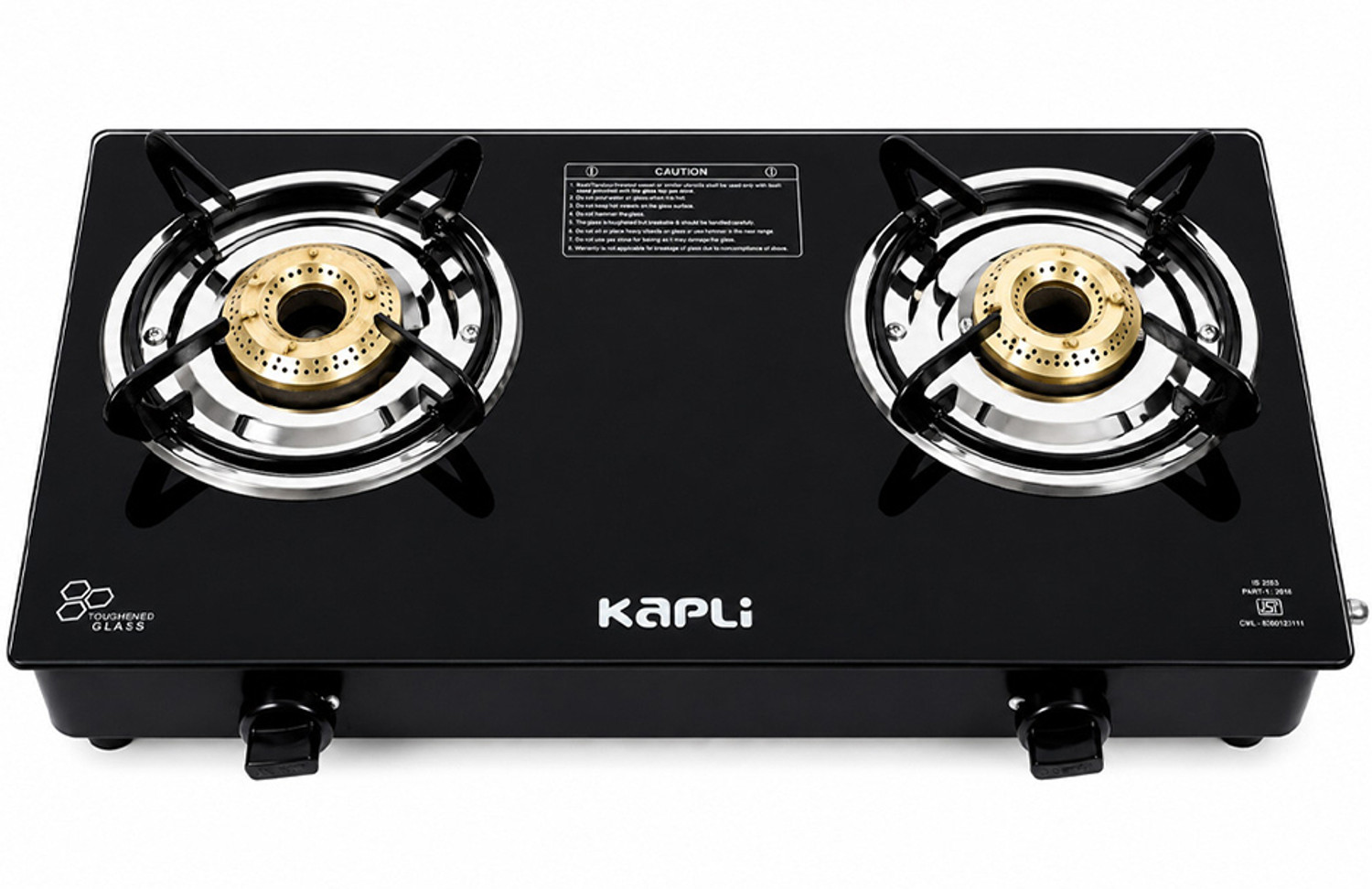 Image of KAPLI Automatic Ignition High Efficiency Burner Gas Stove For LPG Use Glass Automatic Gas Stove