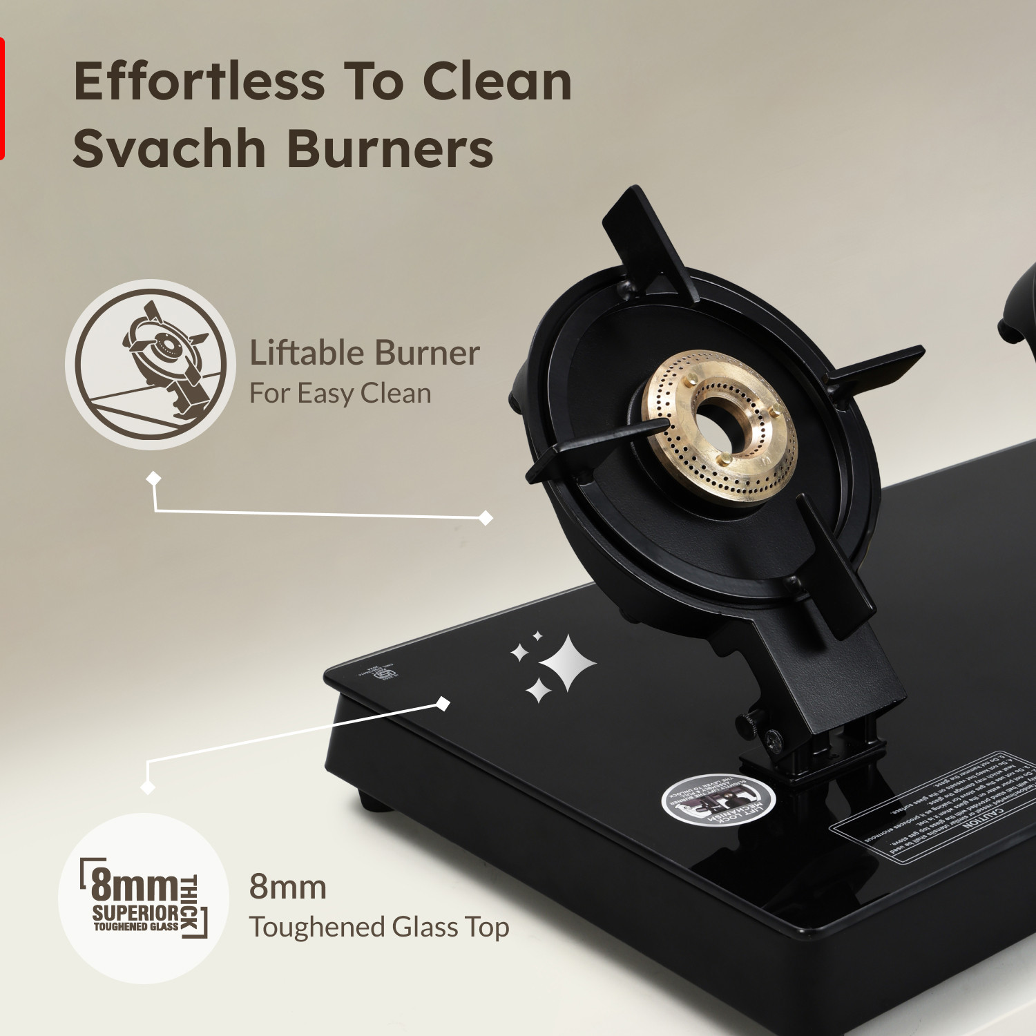 Image of Prestige Svachh Neo GTSN 04 L with Liftable Glass Manual Gas Stove