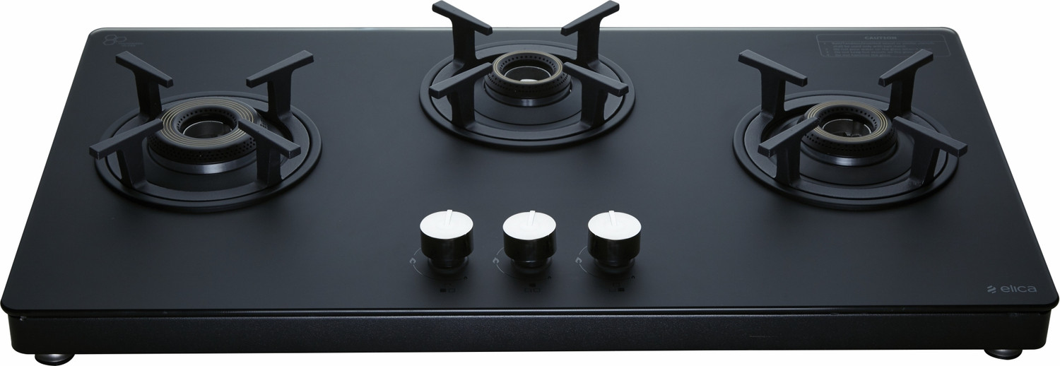 Image of Elica SBF MATT LOTUS TKN 773 CT VETRO BK Glass Manual Gas Stove