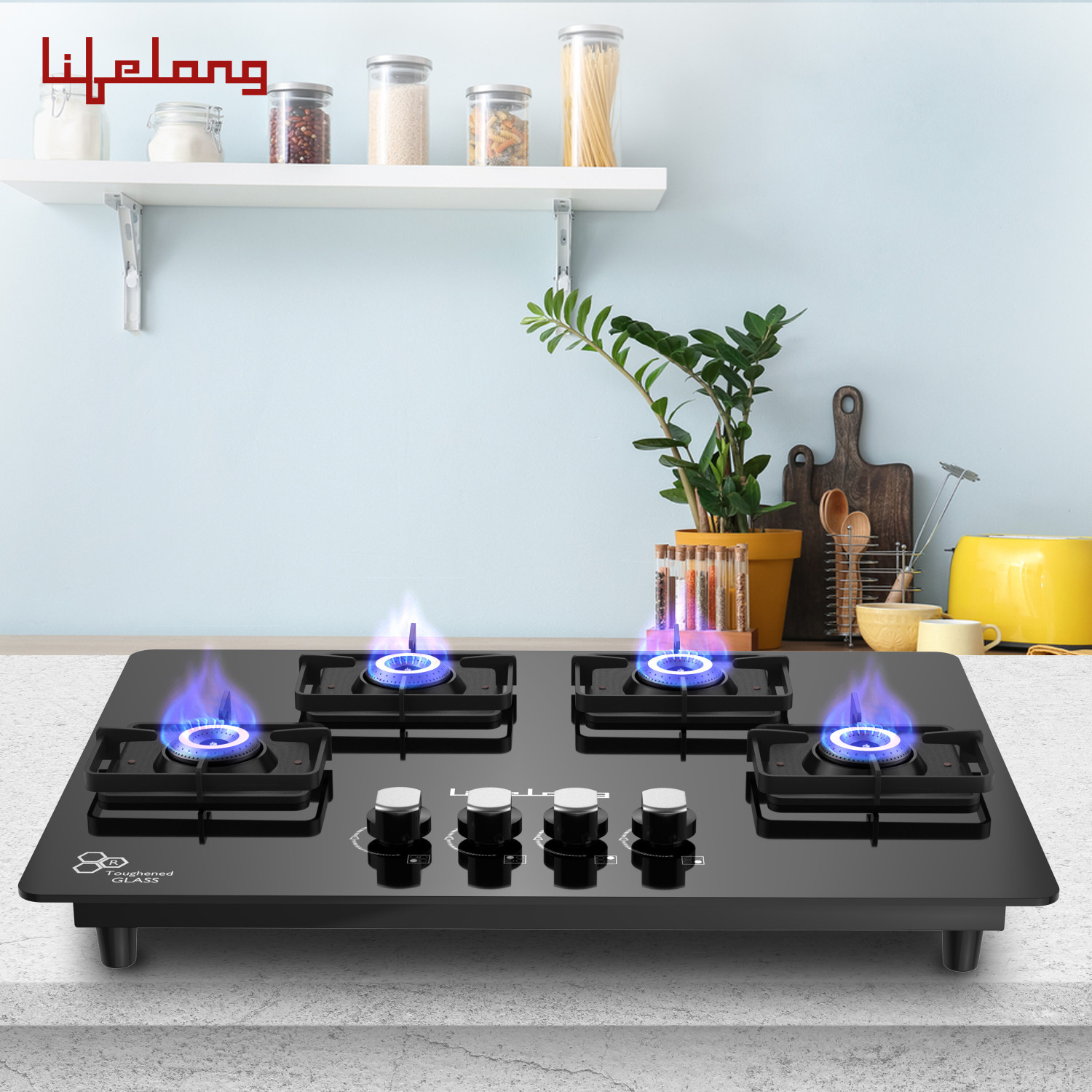 Image of Lifelong Ember LLHT934 HobTop with Battery Operated Ignition Glass Automatic Hob