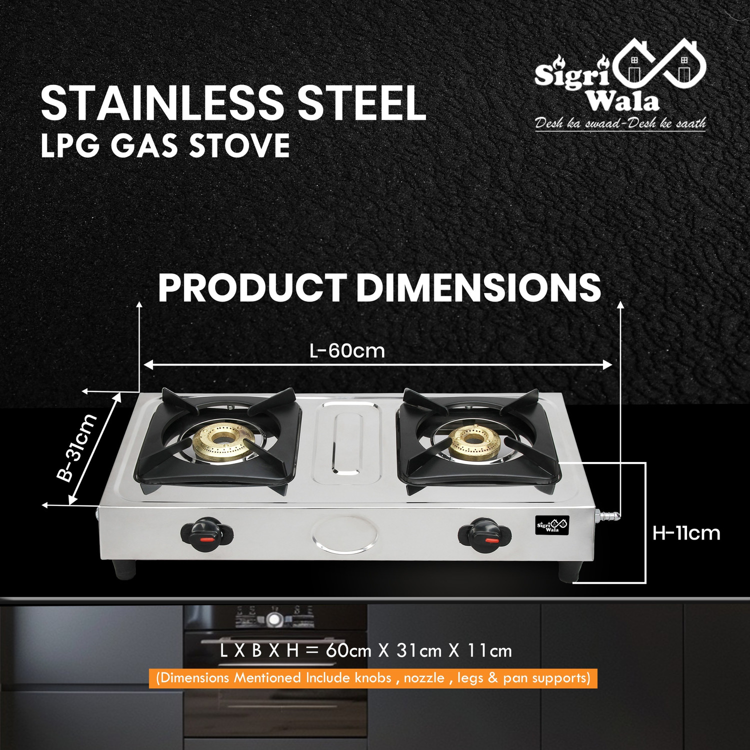 Image of Sigri-wala Surya Primecook Manual Mini Stainless Steel Manual Gas Stove