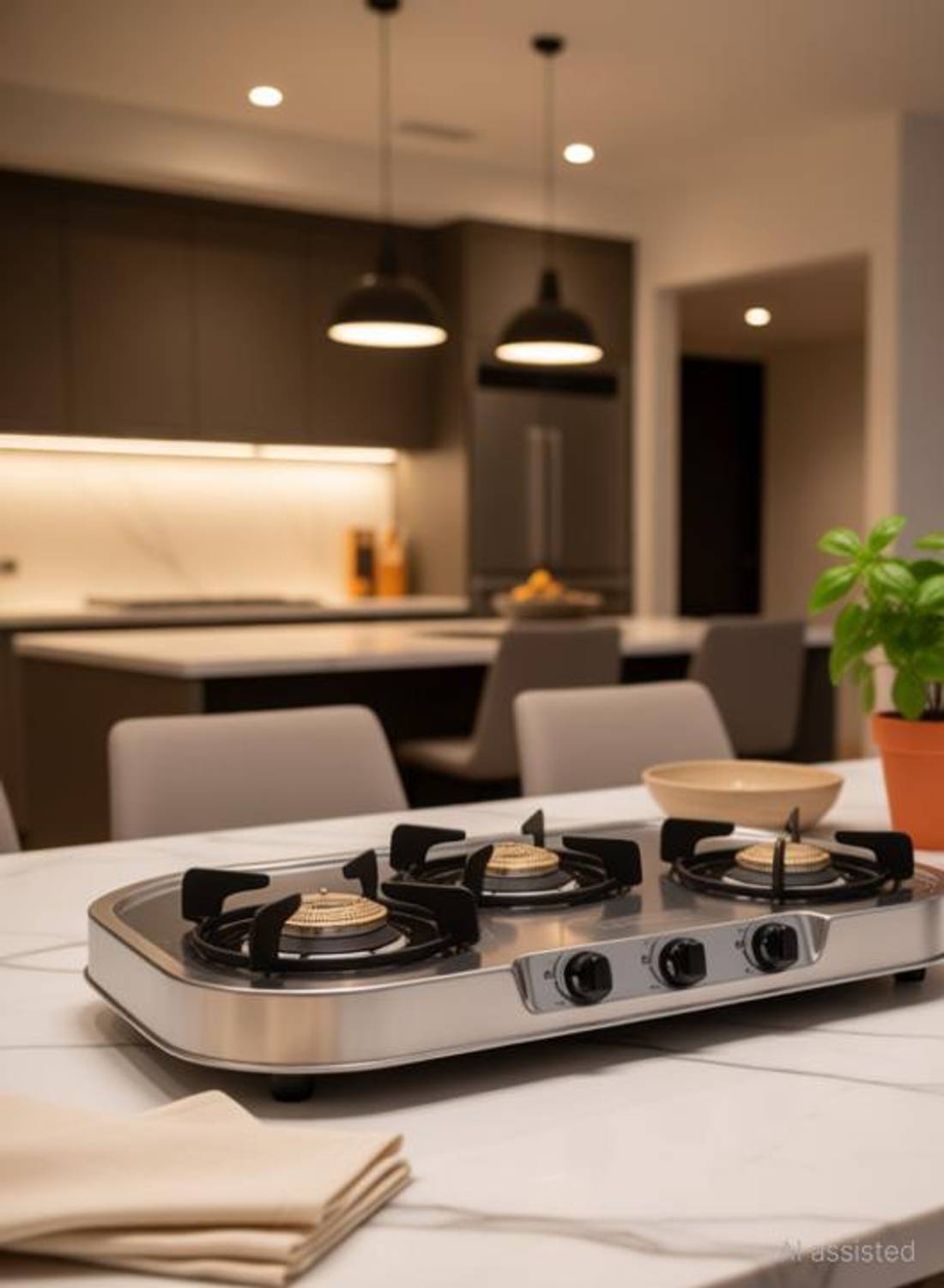 Elica 3 Burner Stainless Steel Gas Stove (INOX 753 SS) Stainless Steel Manual Gas Stove
