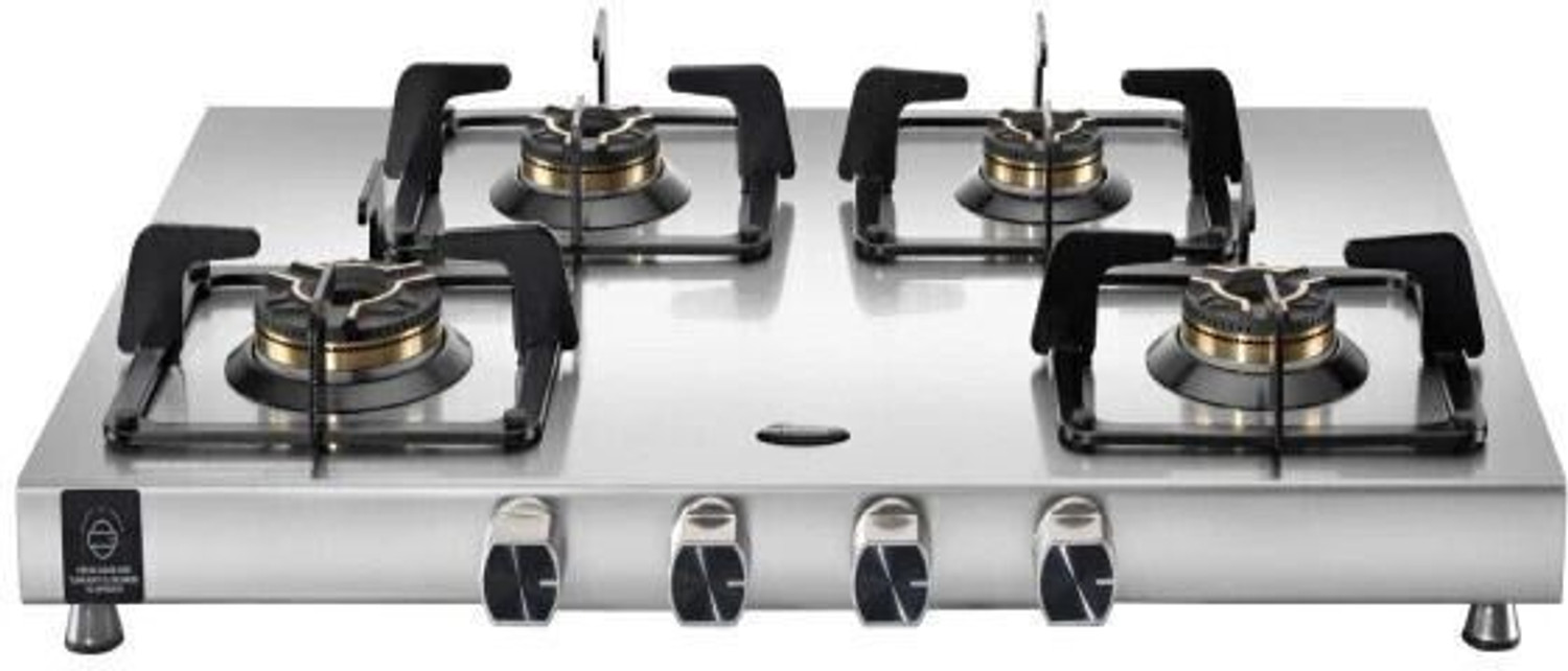 Image of Hindware Arturo SS 4Burner | 2MM Thinkness SS Body | Stainless Steel Manual Hob