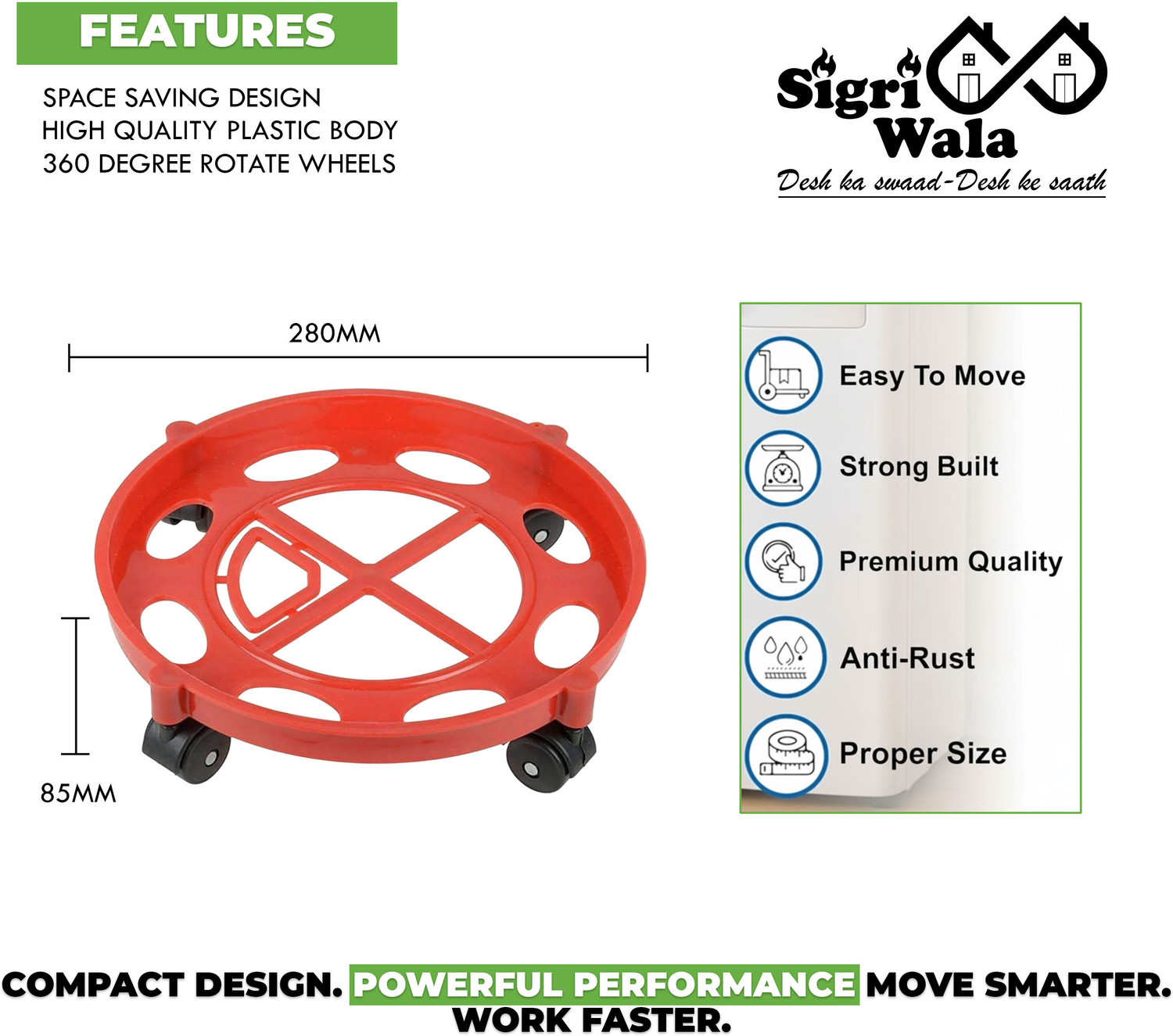 Image of Sigri-wala Cute BLKD 3B Combo with Trolley(2 piece) Glass Manual Gas Stove (3 Burners)