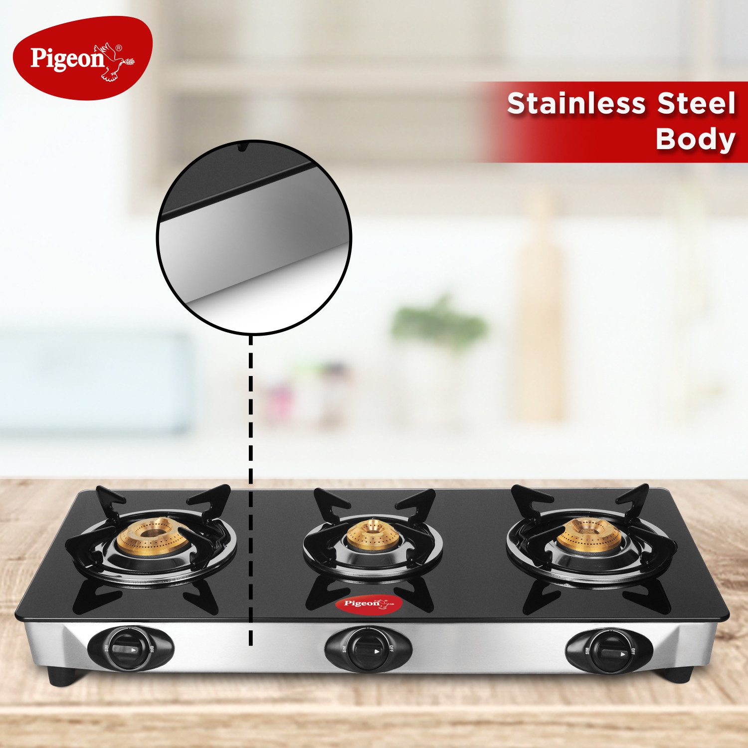Image of Pigeon Ultra Glass Manual Gas Stove