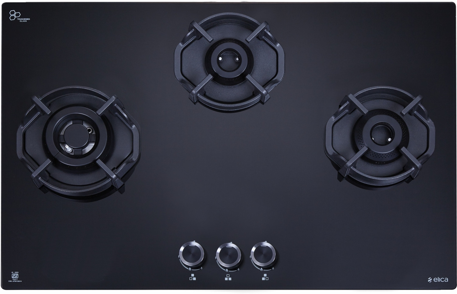 Image of Elica FLEXI HEXA 370 LOTUS IND HD BRASS Glass Automatic Hob