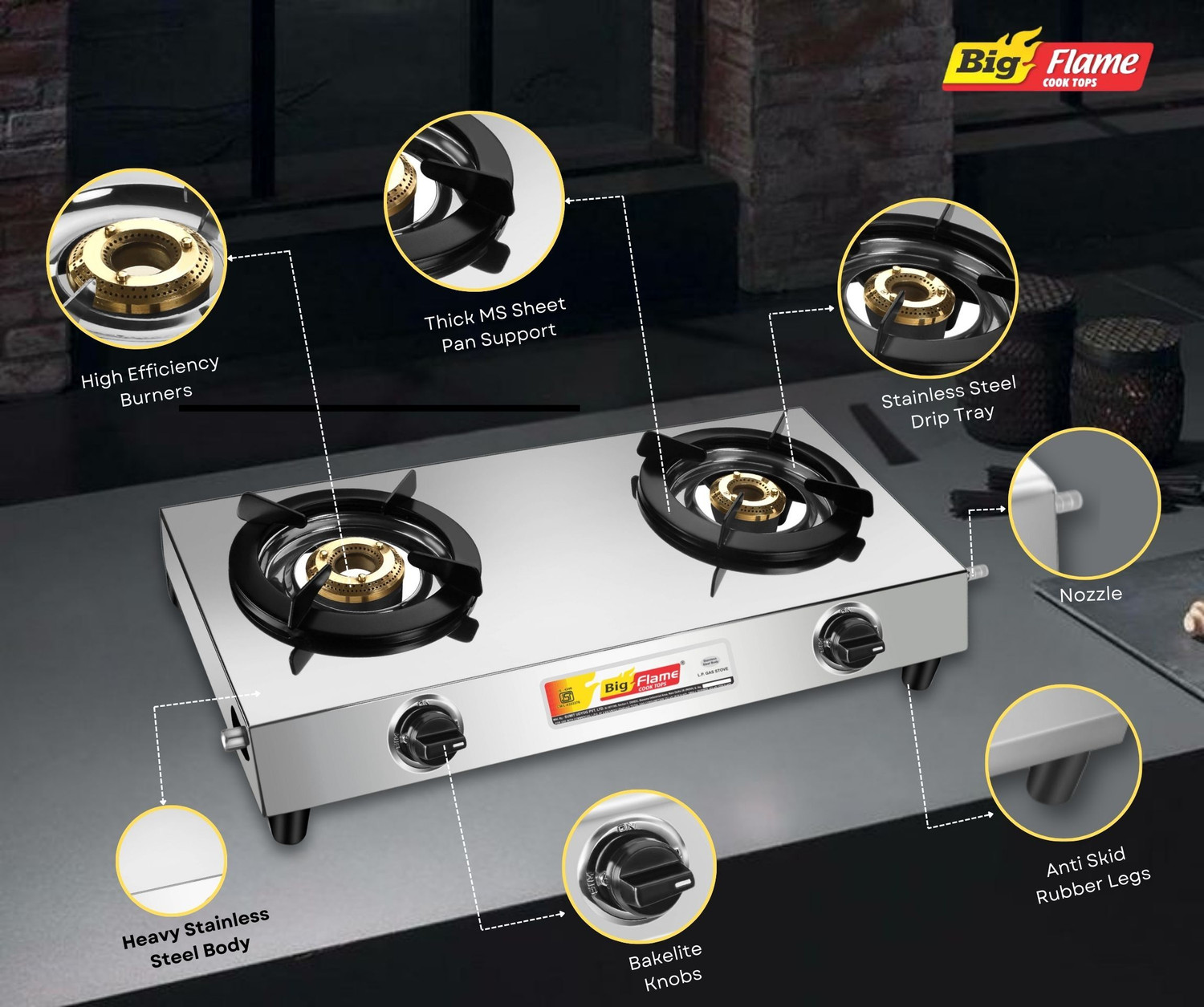 Image of BIGFLAME MINI EXEL Stainless Steel Manual Gas Stove