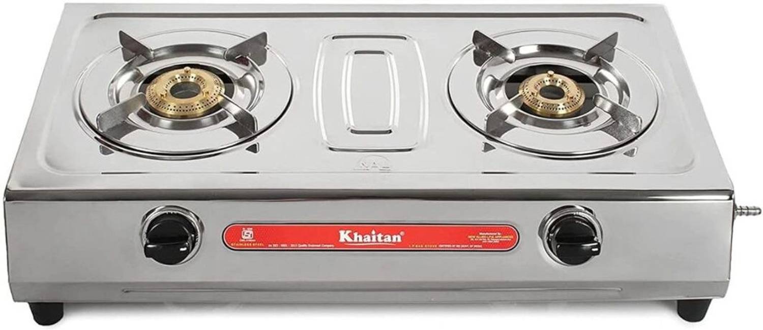 Khaitan 2 Burner VS2 Smart Stainless Steel Manual Gas Stove