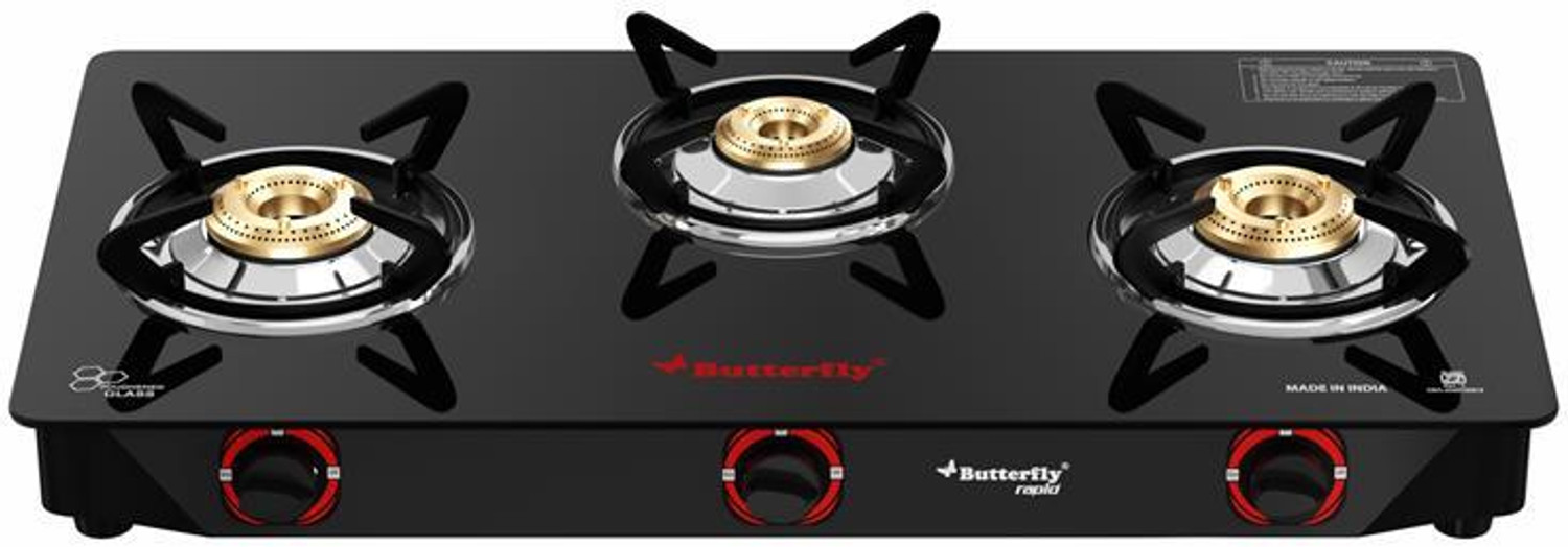 Image of Butterfly RAPID 3B Glass Manual Gas Stove