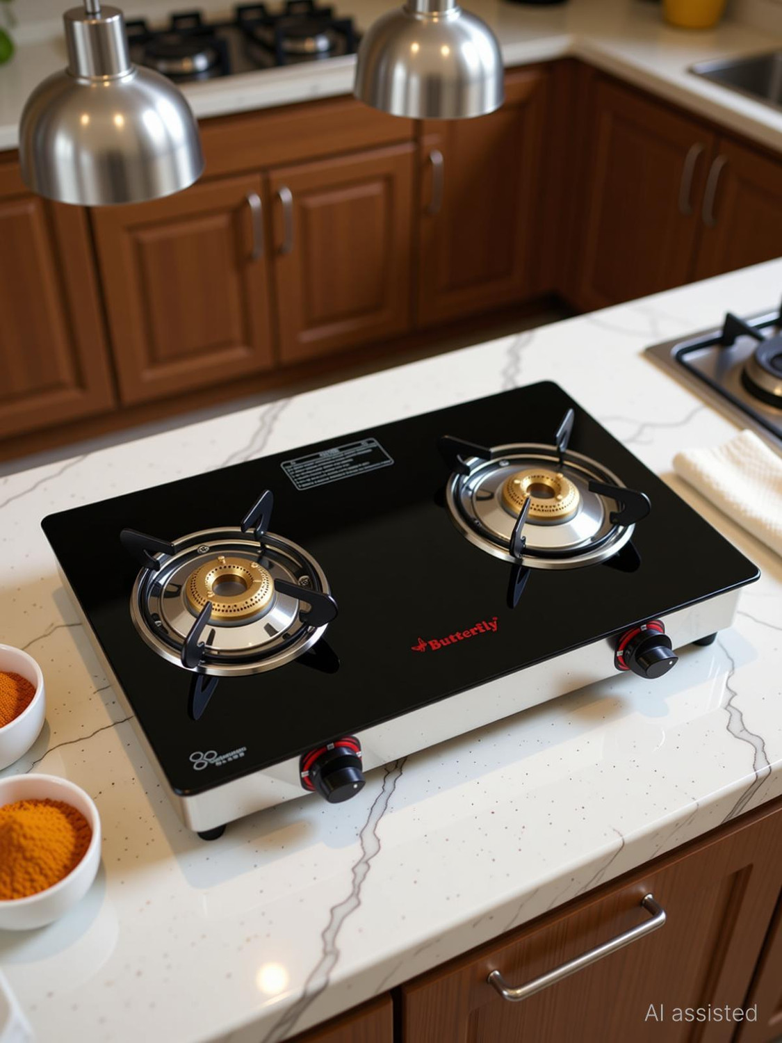 Image of Butterfly Duo Plus 2B Glass Manual Gas Stove
