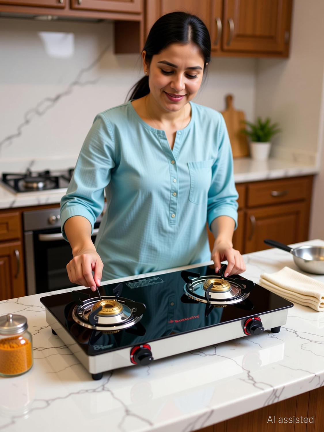 Image of Butterfly Duo Plus 2B Glass Manual Gas Stove