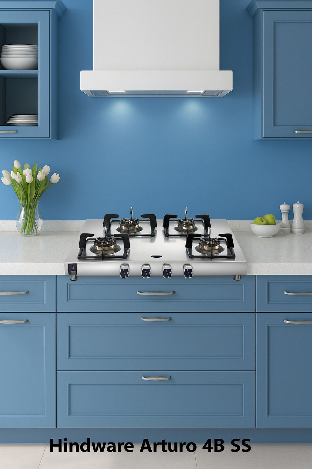 Image of Hindware Arturo SS 4Burner | 2MM Thinkness SS Body | Stainless Steel Manual Hob