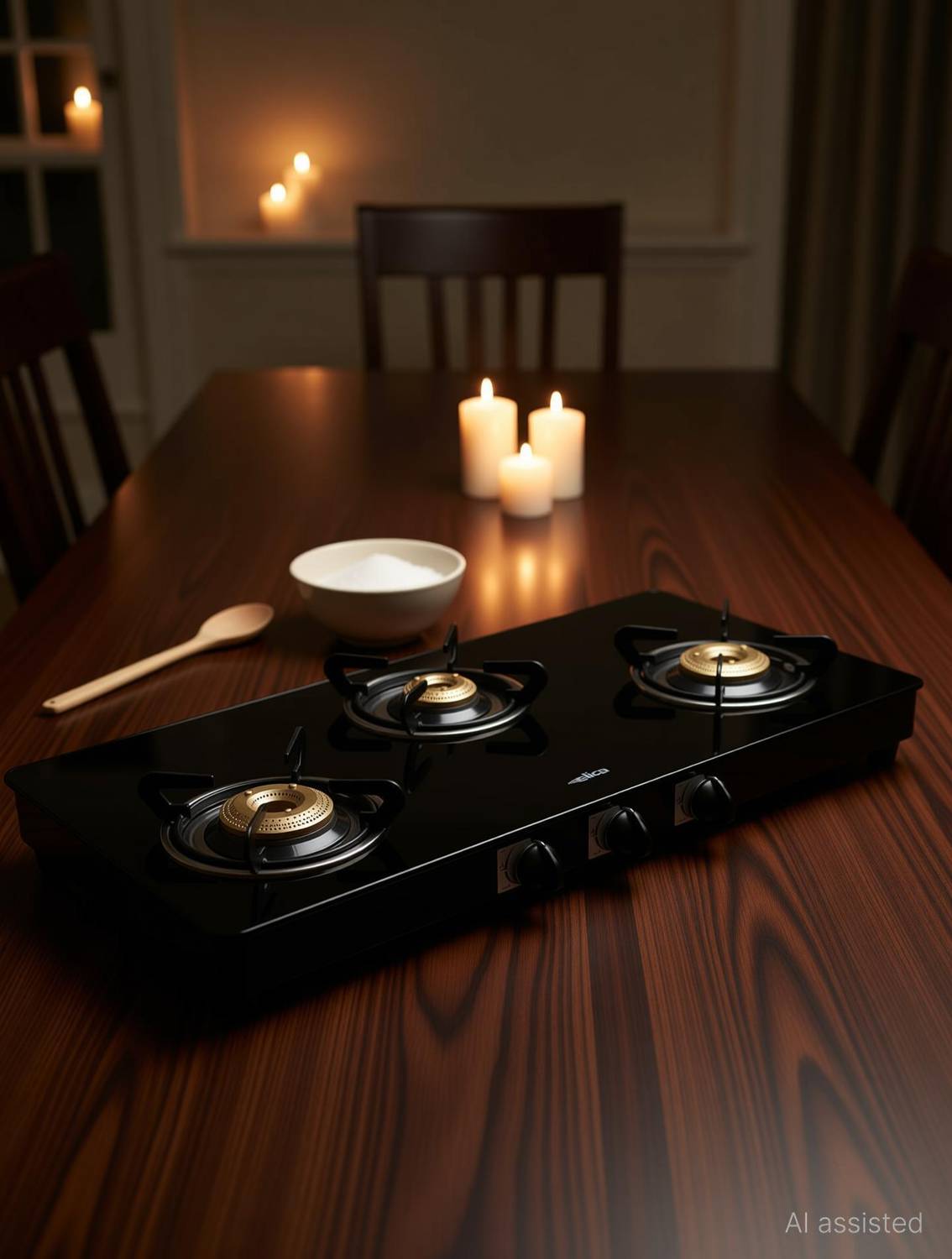 Elica 773 CT VETRO BLK AI Glass Gas Stove - Image 3