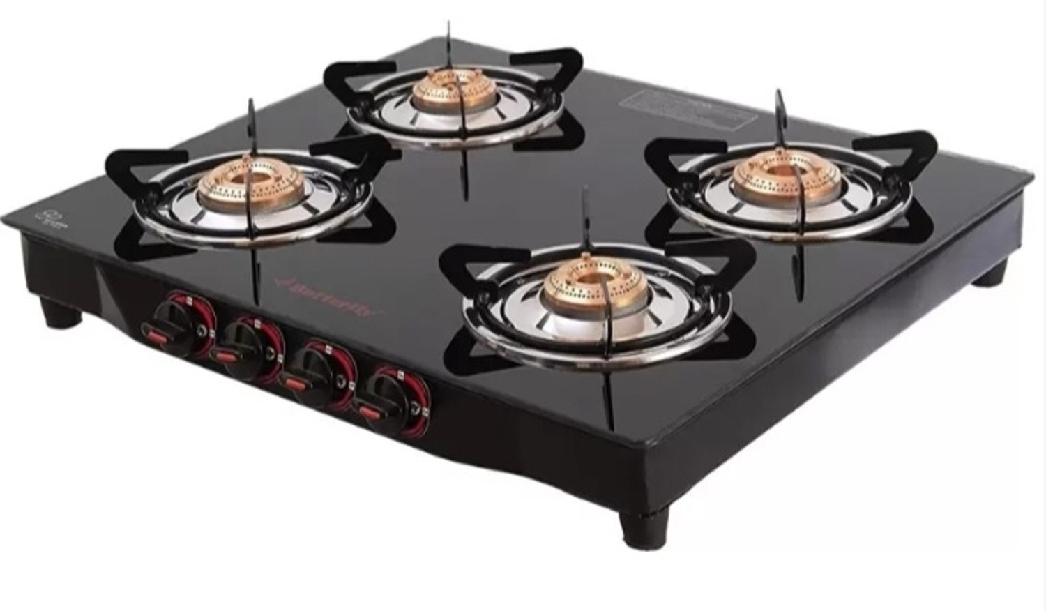 Image of Butterfly Quadro Stainless Steel, Glass Manual Gas Stove