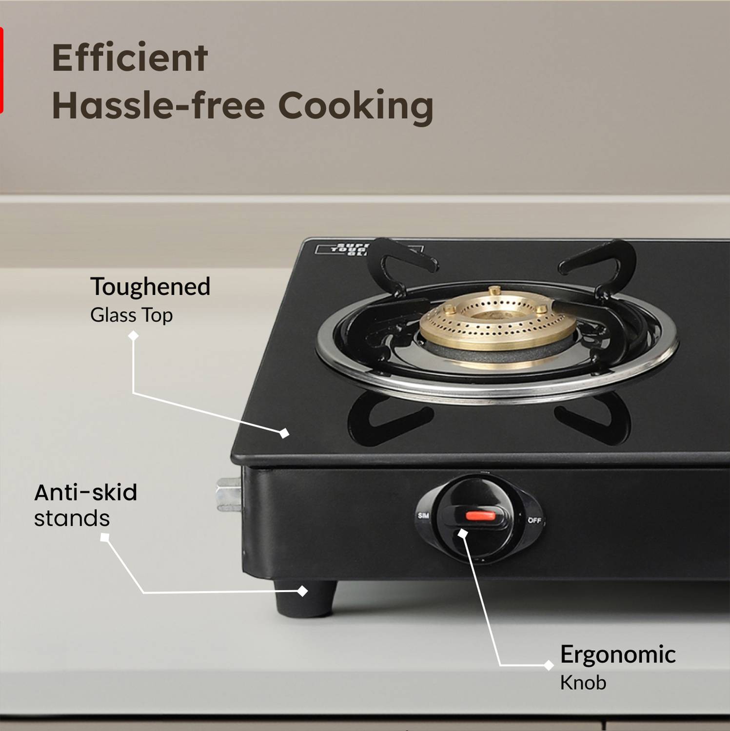 Prestige Atlas Plus Glass Top Gas Stove - Image 4