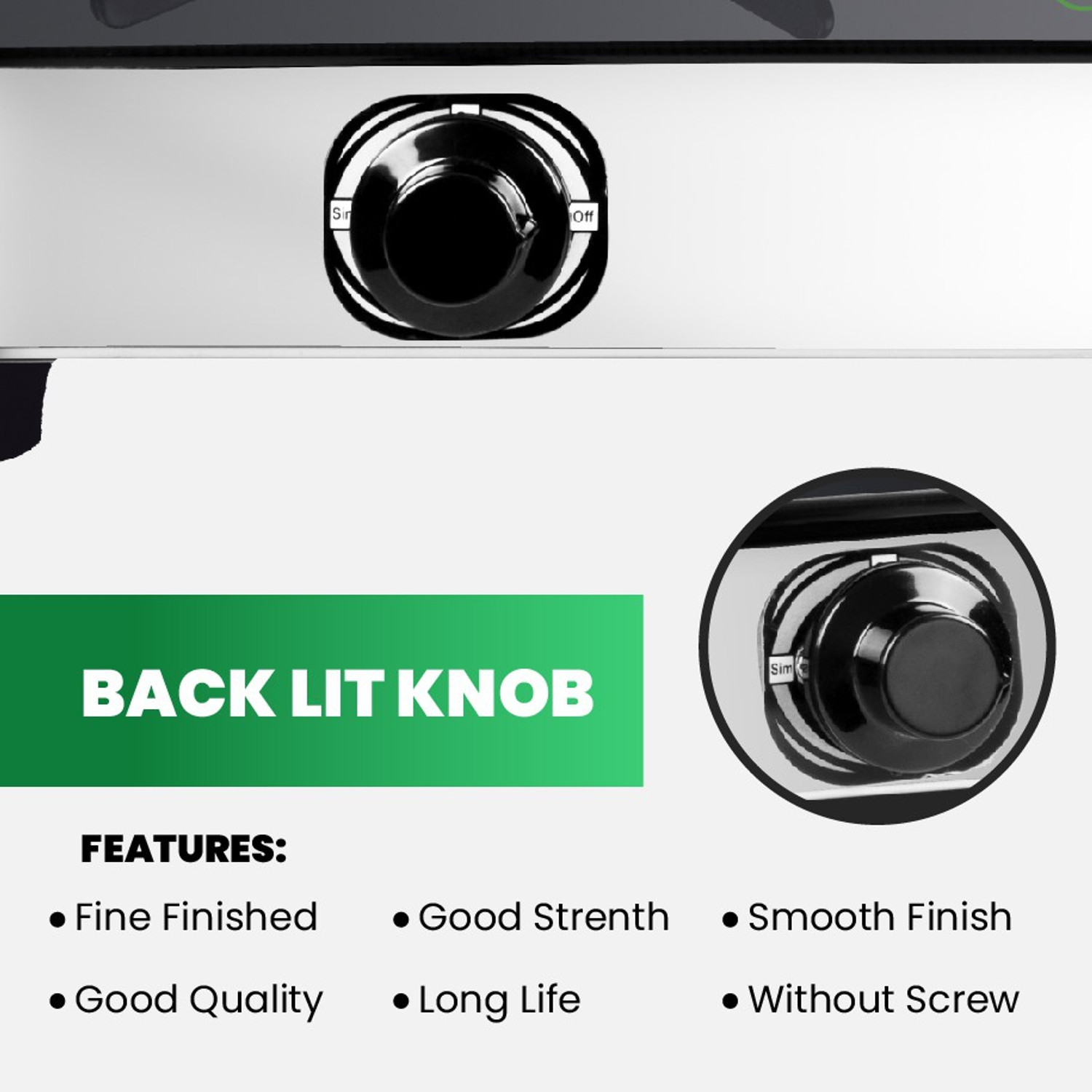 Image of Greenchef Crystal Stainless Steel Manual Gas Stove