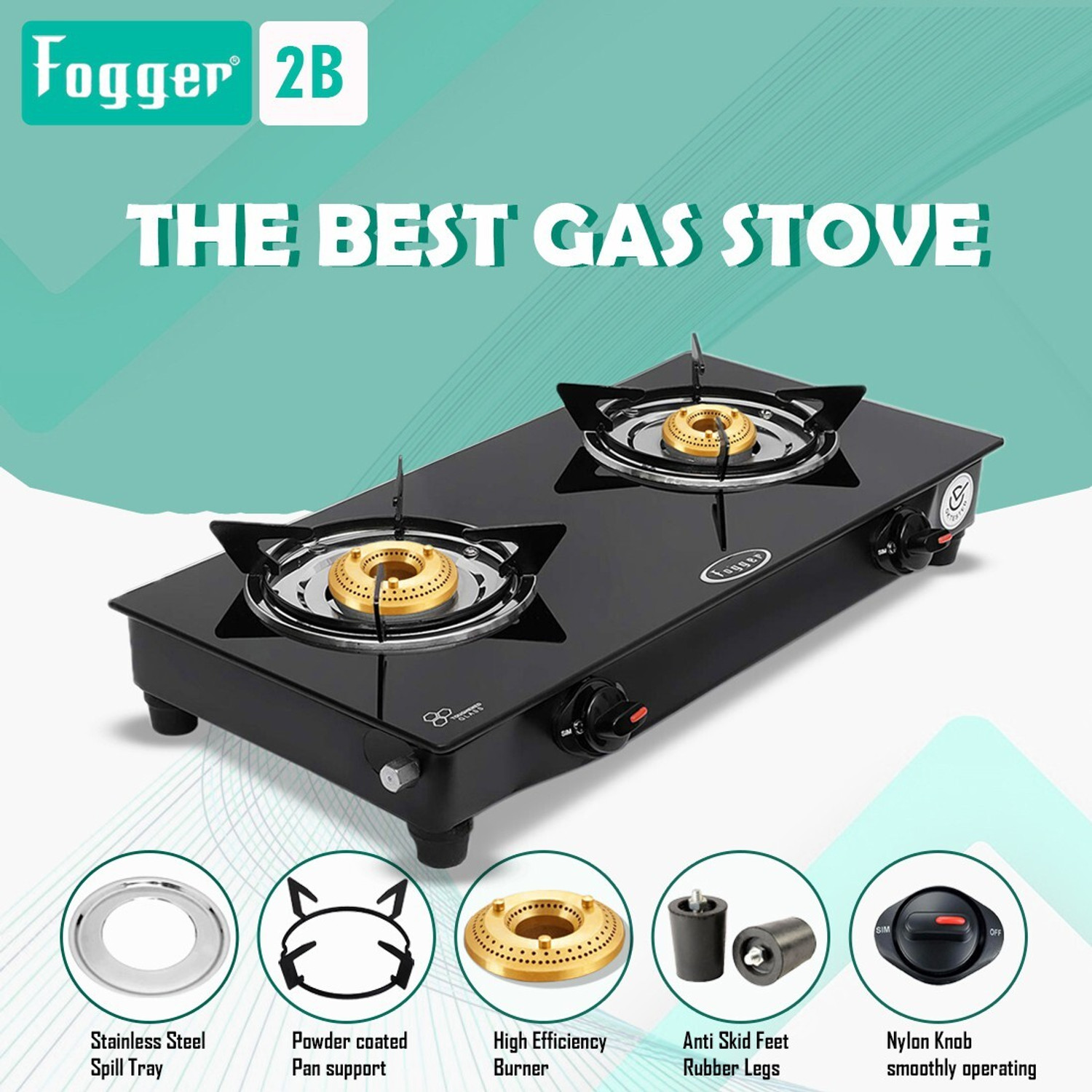 Image of Fogger Nano Glass Manual Gas Stove