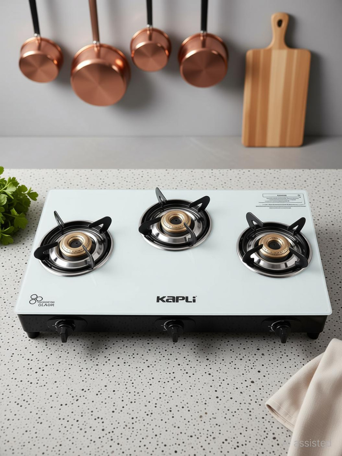 Image of KAPLI Automatic Ignition Gas Stove High Efficiency Burner For LPG Use Glass Automatic Gas Stove