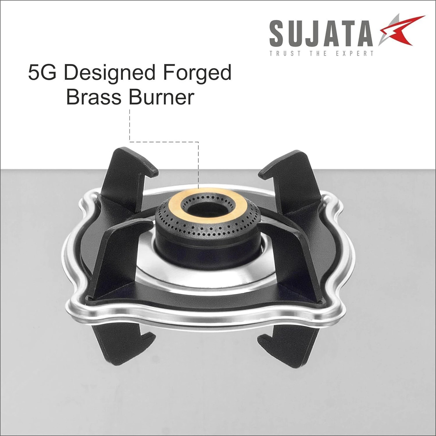 Image of SUJATA SUJATA Majestic 3 Burner Auto Ignition Gas Stove | Gas Chulha | ISI Certified | Stainless Steel Automatic Gas Stove