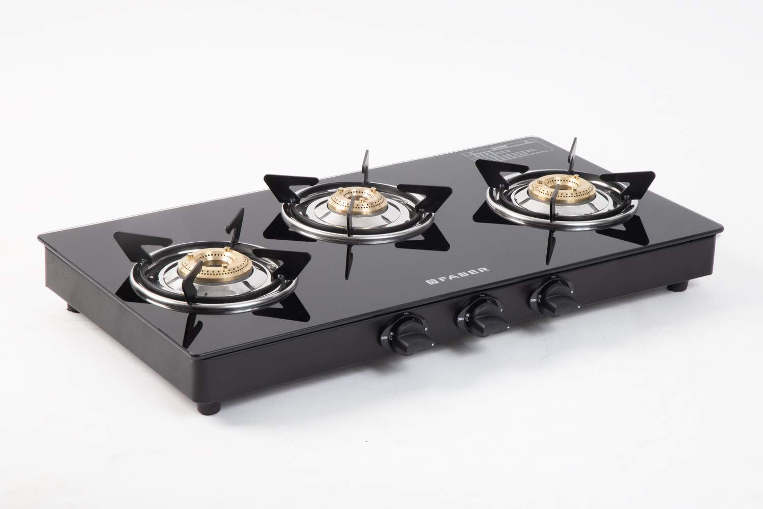 Image of FABER Marvel 3BB BK Glass Manual Gas Stove