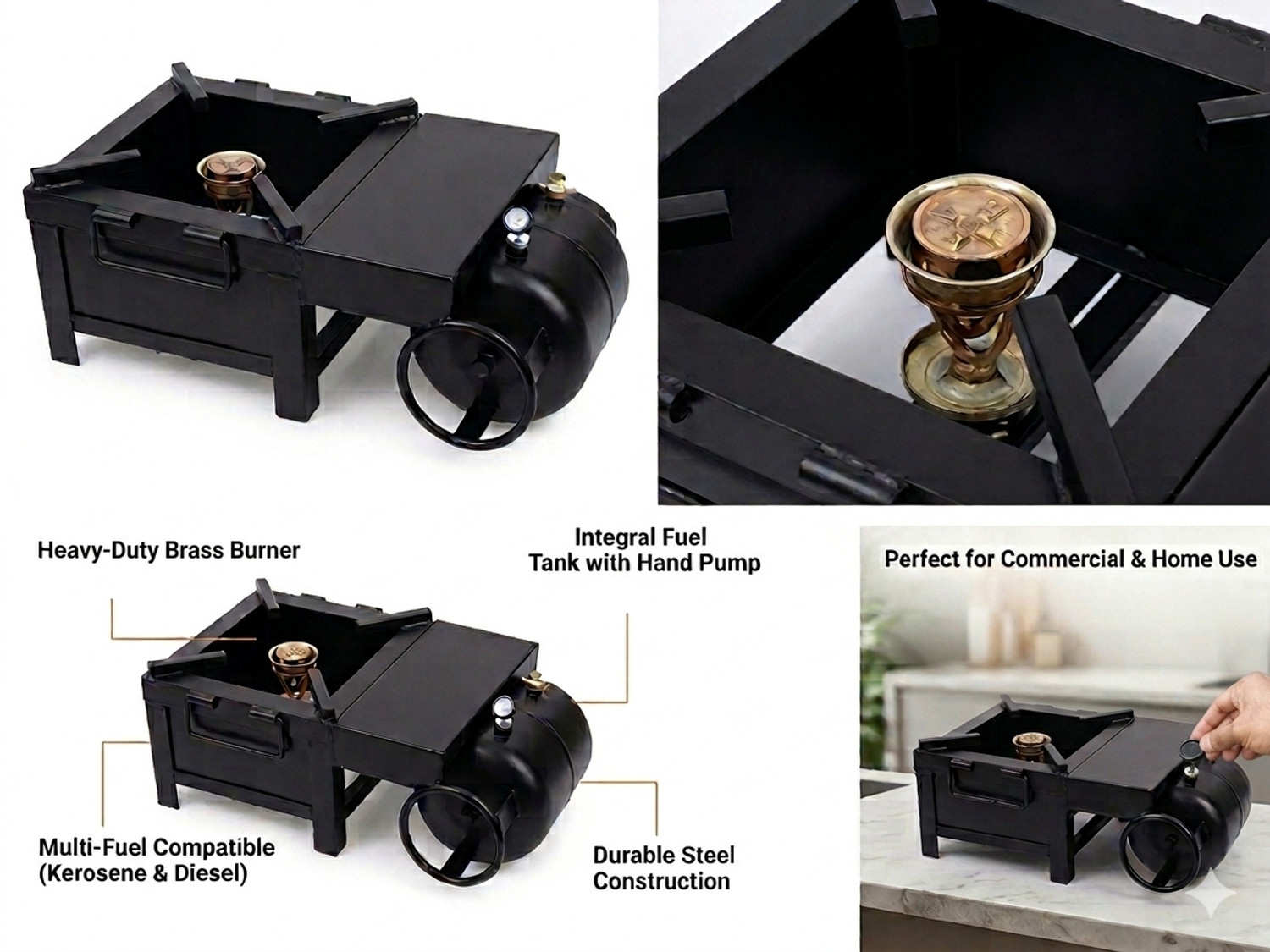 Image of SSI Kerosene & Diesel Bhatti Stove for Home & Commercial Use Iron Manual Hob