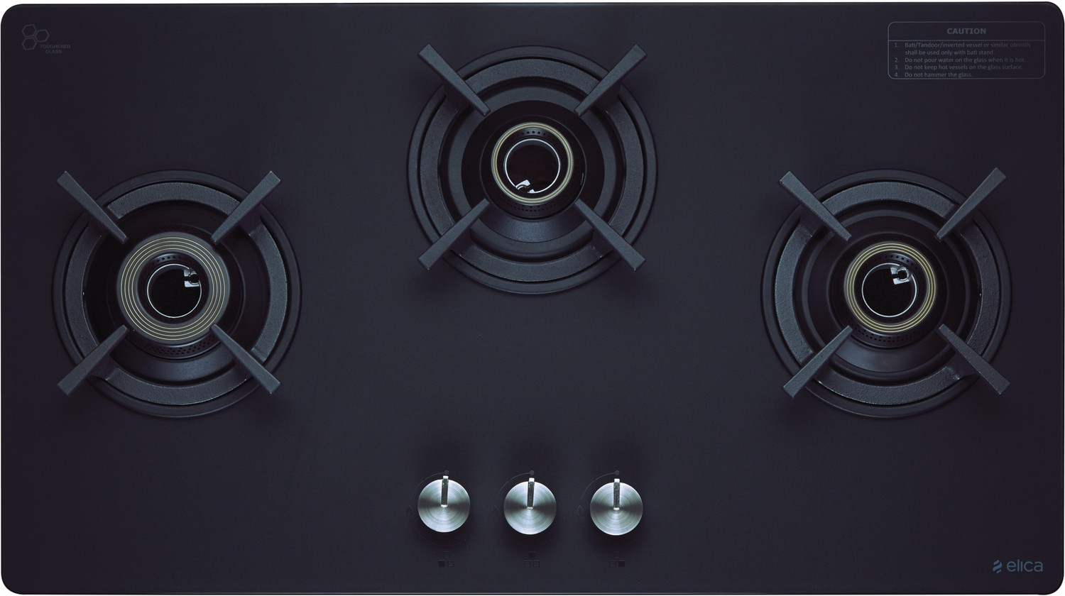 Image of Elica SBF MATT LOTUS TKN 773 CT VETRO BK Glass Manual Gas Stove