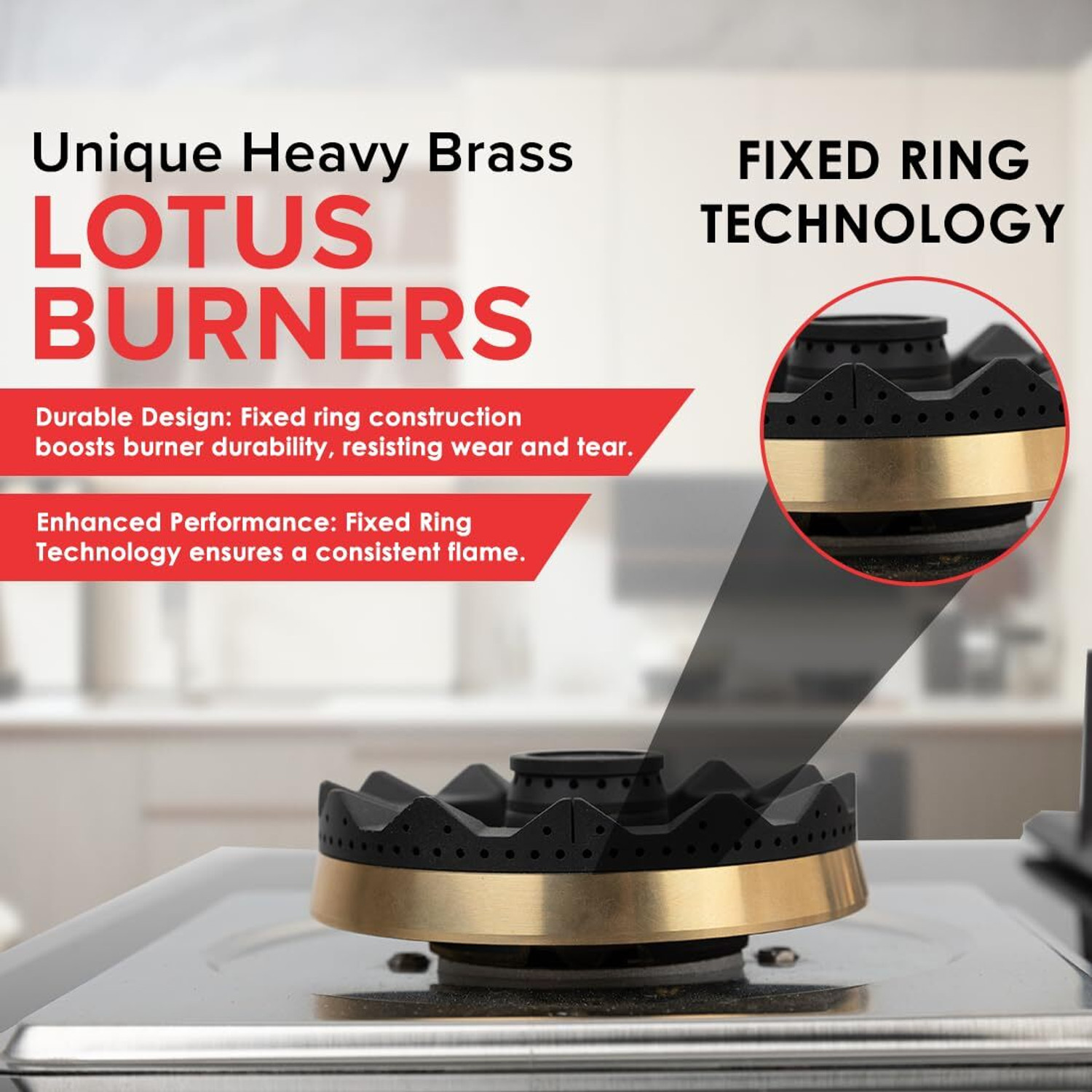 Image of BLOWHOT Prism Auto Ignition 3 Burner, Battery Operated Built - In, Gas Hob Toughened Glass, Aluminium Automatic Hob (3 Burners)
