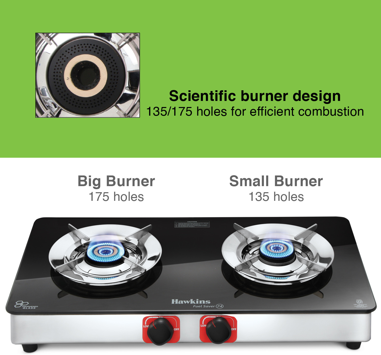 Image of Hawkins Fuel Saver Best-in-class 74% Efficiency (GSFS2) Stainless Steel Manual Gas Stove