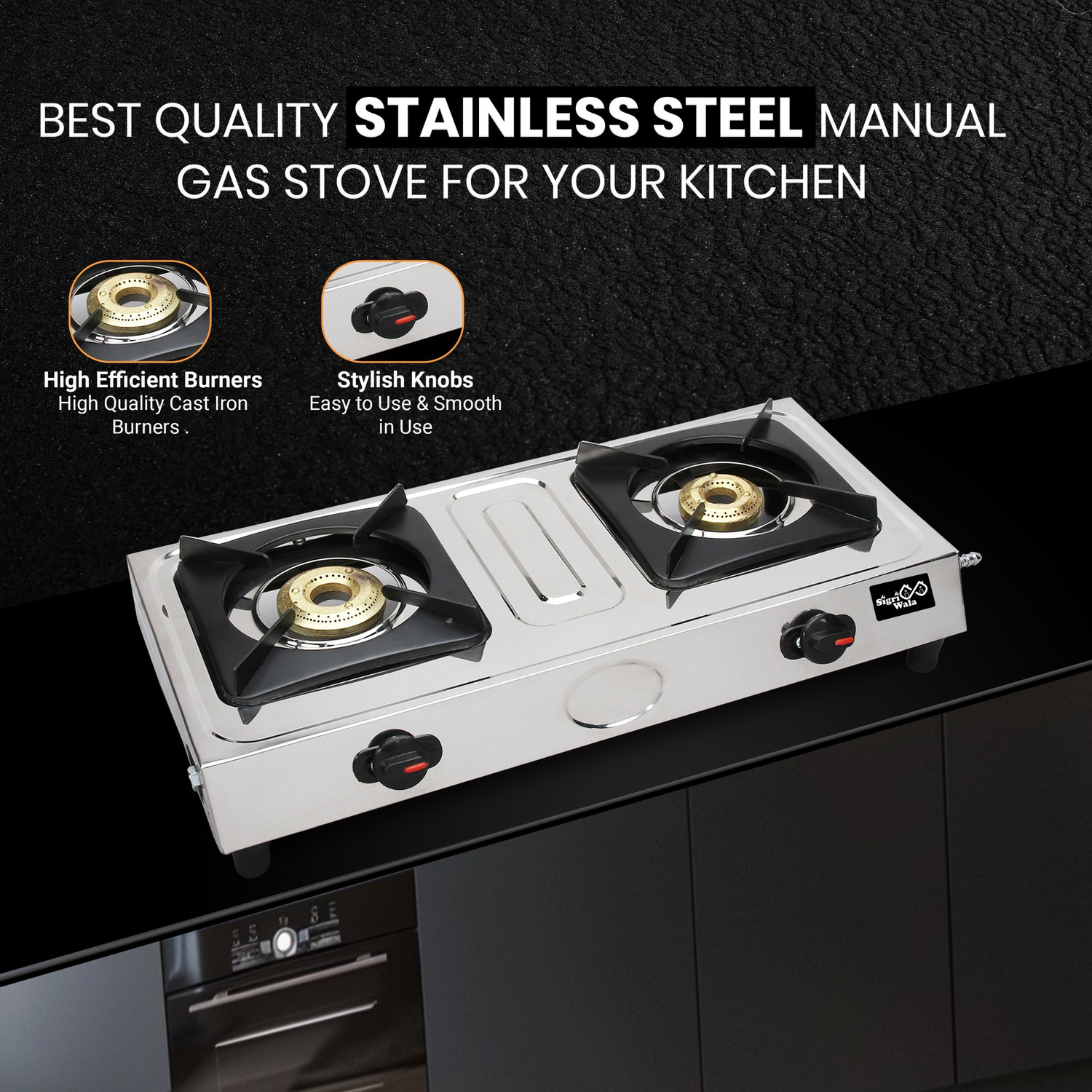 Image of Sigri-wala Surya Primecook Manual Mini Stainless Steel Manual Gas Stove