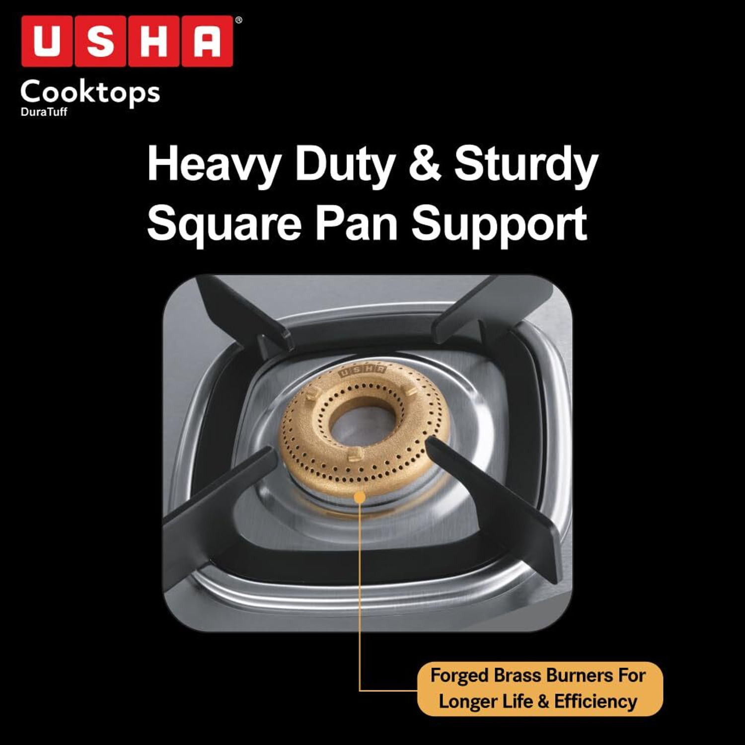 Image of USHA Stainless Steel Manual Gas Stove