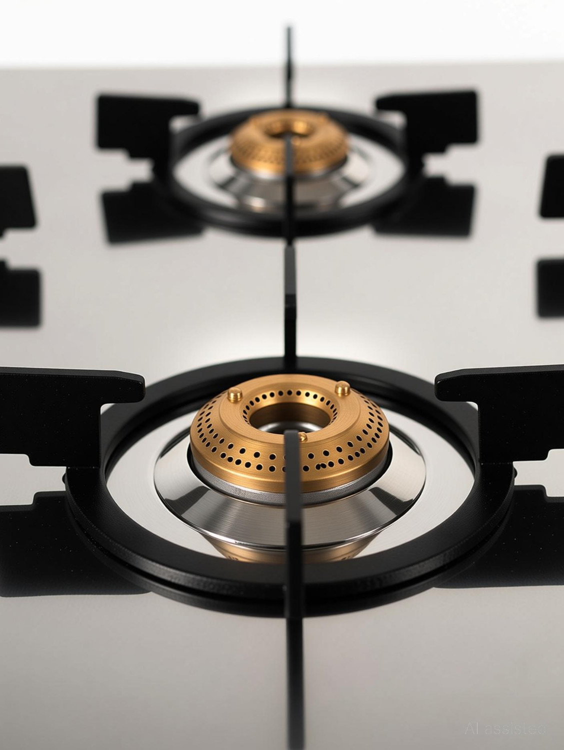 Image of Sunflame 3 Burner Gas Stove with 2 MM Mirror Finish Design, Forged Brass Burners Stainless Steel Manual Gas Stove